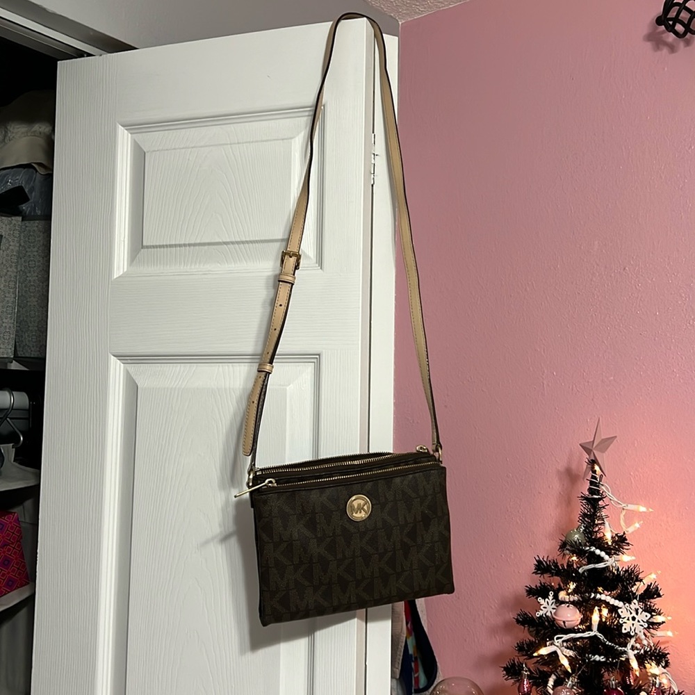 Brown and black Michael kors bag